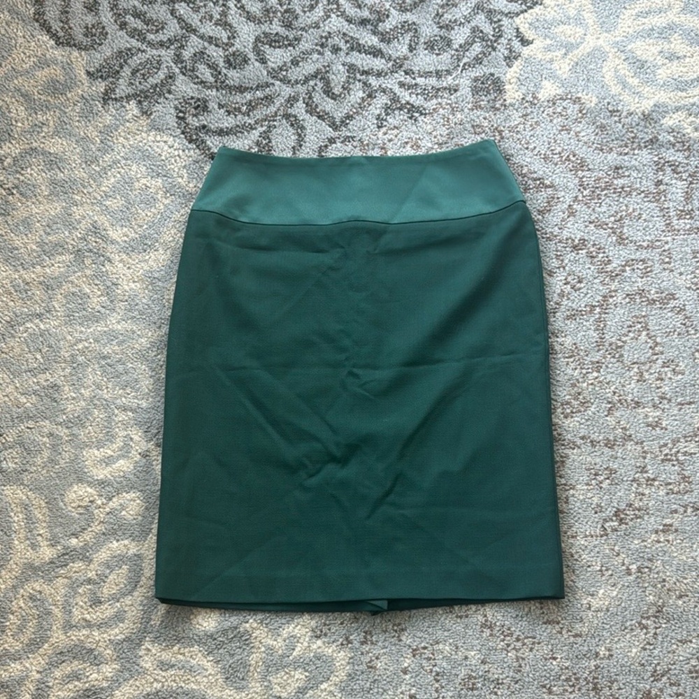 BOSS Hugo Boss Virgin Wool Slim Fit Pencil Skirt Green 6